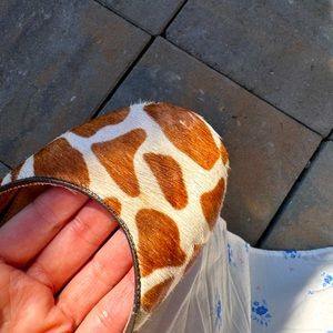 Aldo Leather Slip On Ballet Flats. Size 8.5 US , 39 EU Cow print with fur.